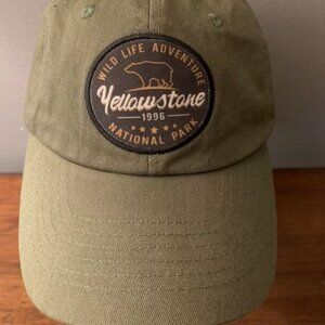Yellowstone National Park Army Green Adjustable Baseball Hat Cap